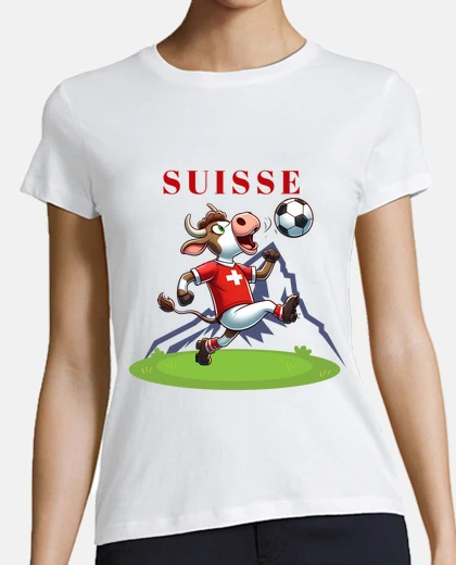 Tee-shirt équipe de football suisse cadeau de vache drôle suisse