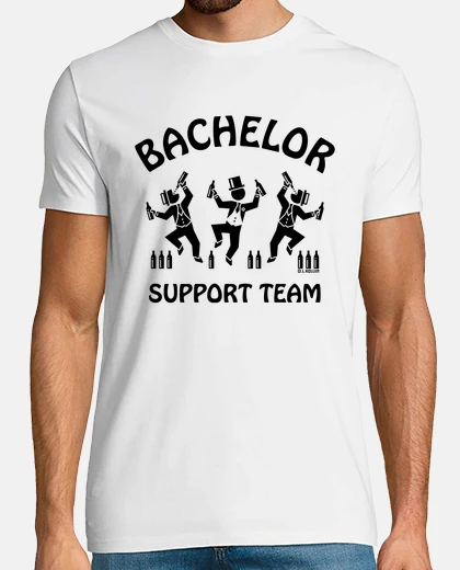 Tee-shirt équipe de soutien aux célibataires, buveurs - noir