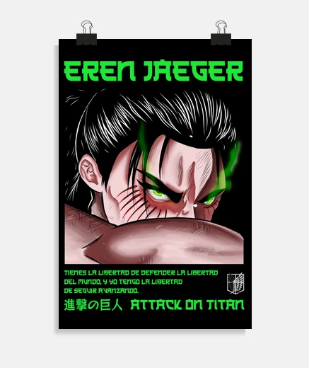Poster eren jaeger shingeki no kyojin