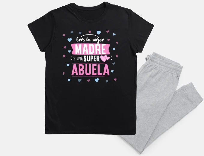 Pijama Eres la mejor madre y abuela