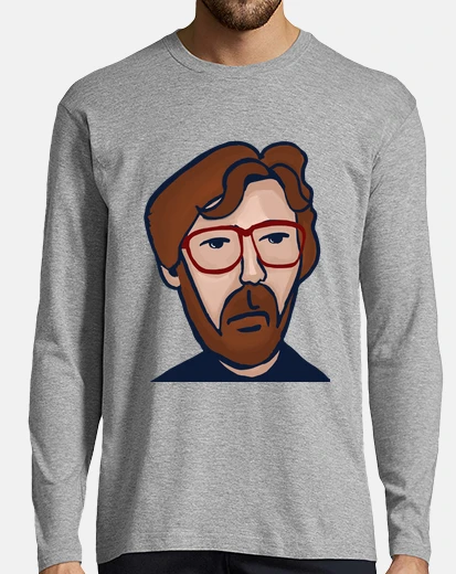 Tee-shirt eric clapton homme, manches longues, vigoré gris