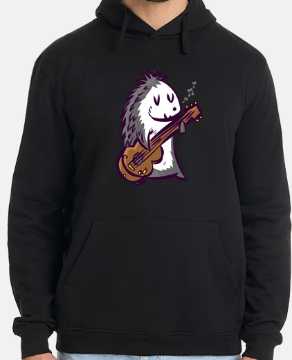 Sudadera erizo rockero musical cuqui diseño de gr