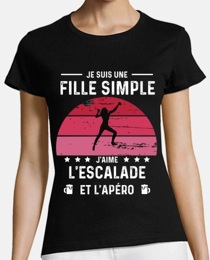 Tee-shirt escalade apero femme simple vintage