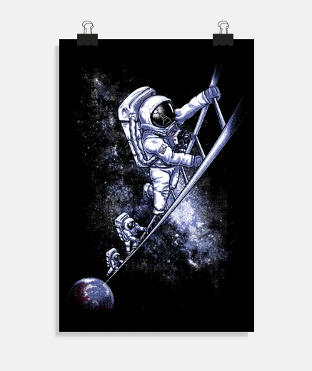 Póster escalera espacio