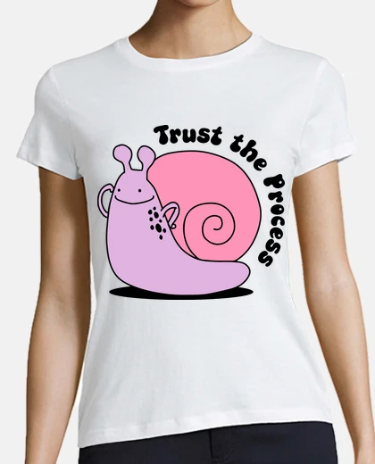 Tee-shirt escargot rose trust the process funny col en V sport 