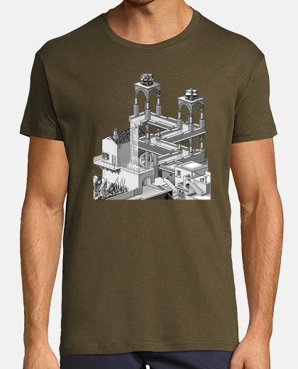 Camiseta Escher. Cascada Infinita