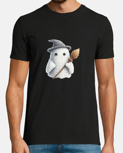 Camiseta escoba de bruja amigurumu