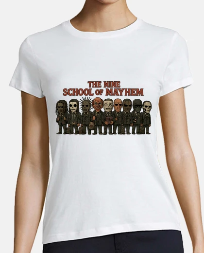 Camiseta Escuadrón del Caos camiseta mujer clásica horror colegial