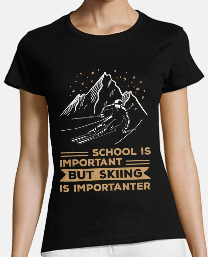 Playera escuela importante el esquí es importan