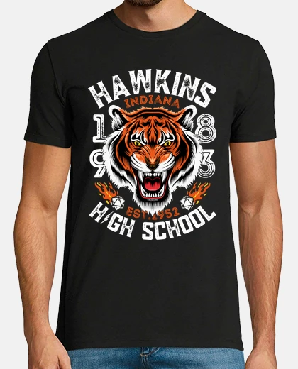 Camiseta escuela secundaria hawkins 1983 tigre