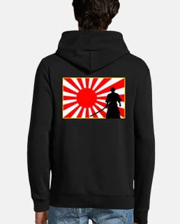 (Espalda) silueta samurai. Negra