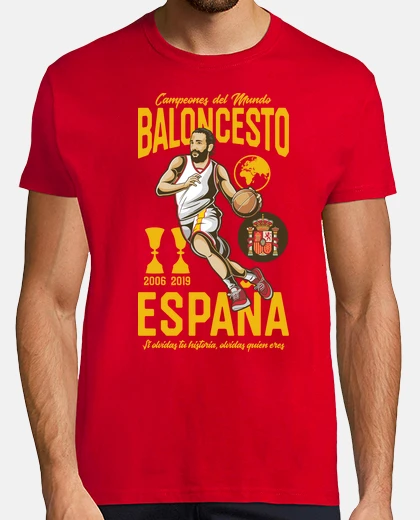 Playera España Campeones del Mundo Baloncesto