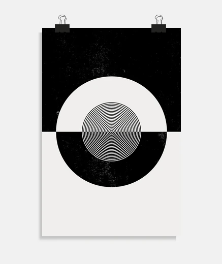 Póster espiral de color crema y blanco