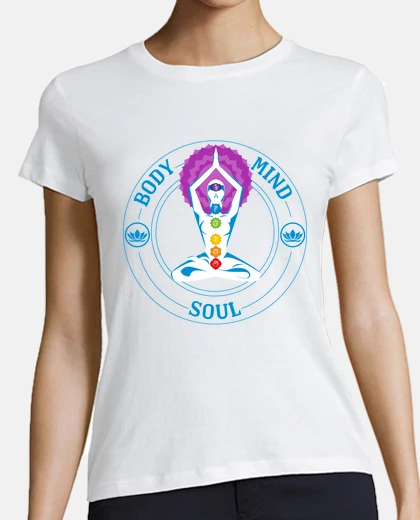 Tee-shirt esprit corps âme chakras méditation cadeaux yoga chemise