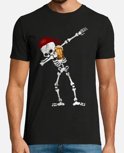 Camiseta esqueleto bebiendo cerveza halloween laTostadora