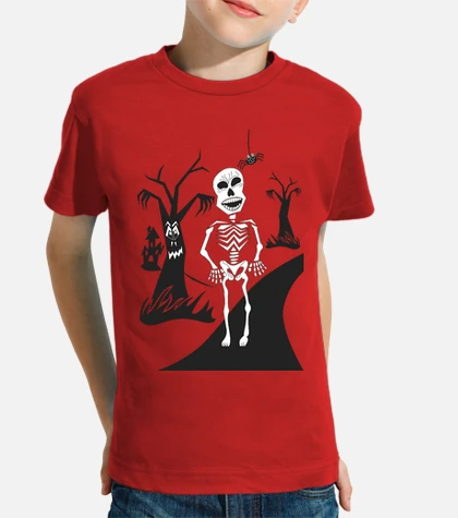 Camiseta niños esqueleto de halloween laTostadora