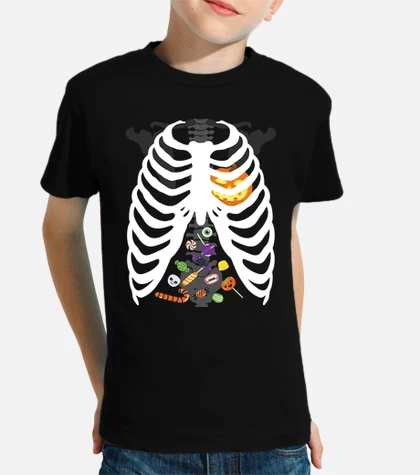 Playera niños esqueleto halloween camiseta clásica para niños