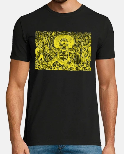 Camiseta Esqueleto oaxaqueño, amarillo