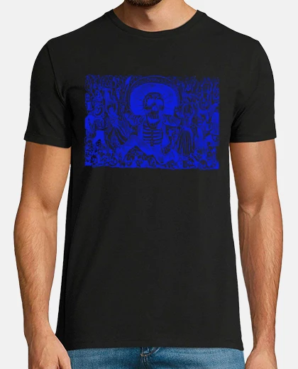 Camiseta Esqueleto Oaxaqueño, azul