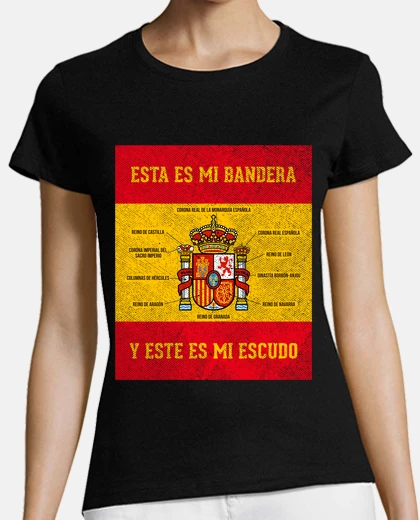 Playera Esta Mi Bandera y Escudo España