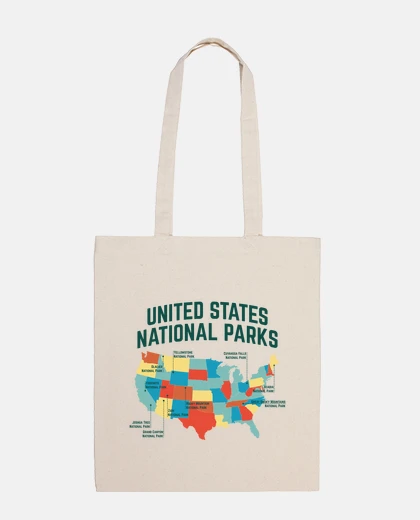 Bolsa estados unidos parques nacionales mapa vuelo avión glaciar acadia bolsa de tela