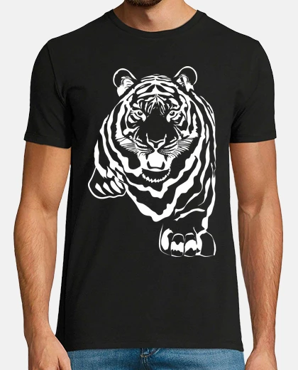 Camiseta estampado de tigre blanco