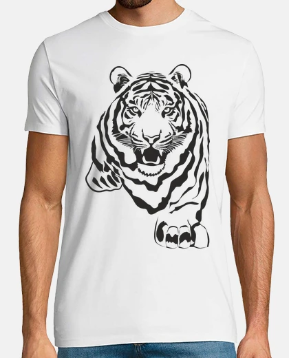 Camiseta estampado de tigre negro
