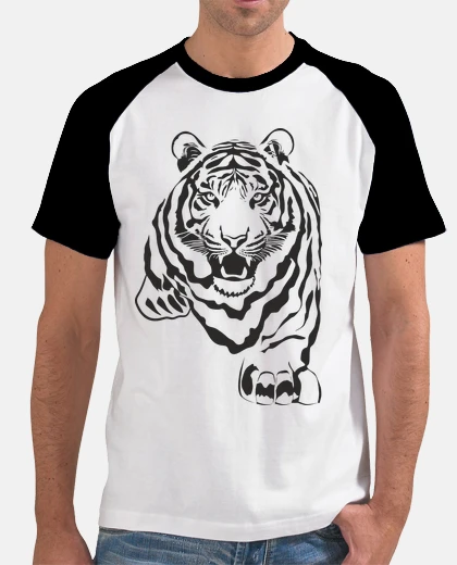 Camiseta estampado de tigre negro