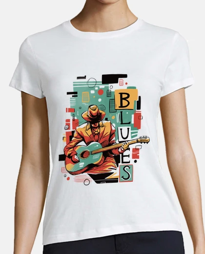 Playera estilo abstracto de música blues