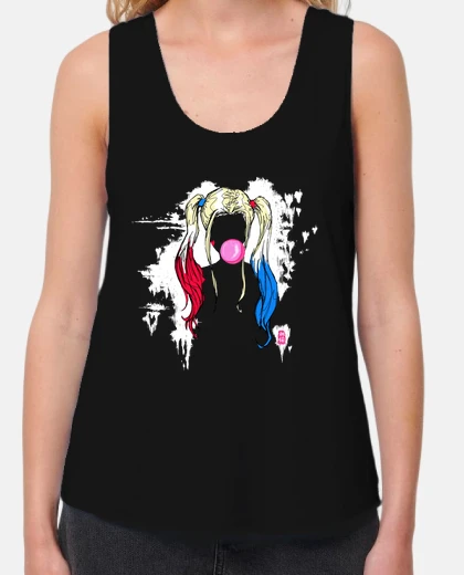 Camiseta estilo de pelo harley quinn negativo