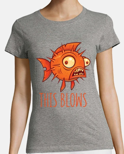 Playera esto sopla pez globo puercoespín