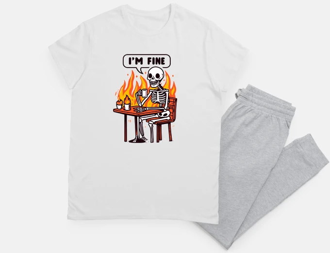 Pijama estoy bien tomando cafe
