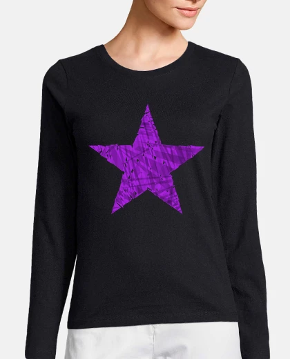 Tee-shirt estr elle cristaux violet est