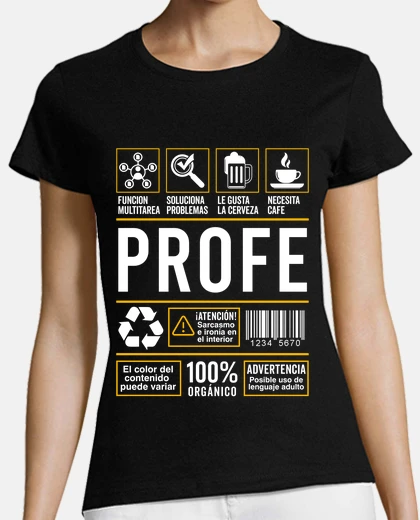 Playera Etiqueta Trabajo Profesión Profe Profes