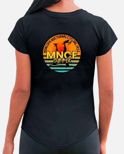 T-shirt evento ciclistico di moncofa, donna, sportiva di fitness, nera