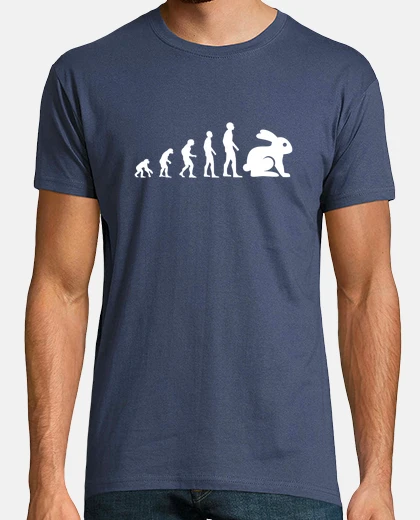 Camiseta evolución conejo humor conejo mujer