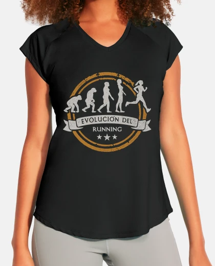 Camiseta Evolución Del Running Deporte Correr Maraton Mujer Runner