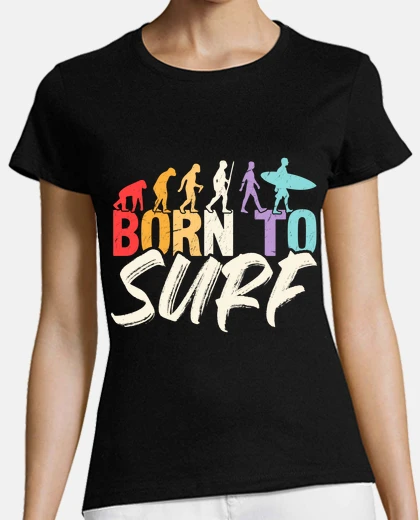 Playera evolución surf nacido para ser surfing van fan fotos