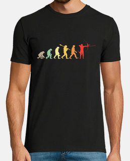 Evolución de un Arquero Divertido Tiro con Arco Hombre S/S Camiseta Béisbol