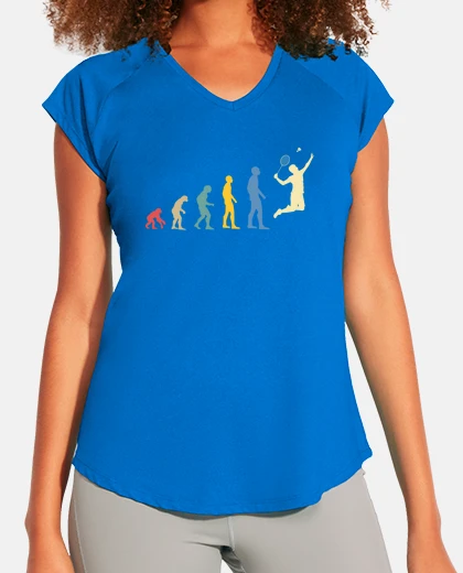 Tee-shirt Évolution badminton homme humour
