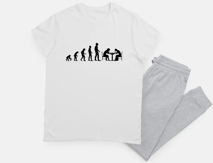 Pyjama evolution chess man gift idea