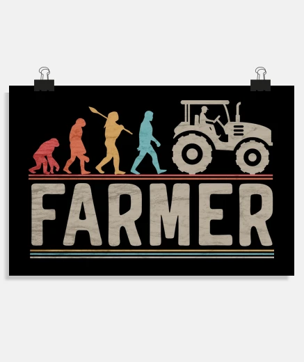 Poster évolution de l39agriculteur tracteur ag