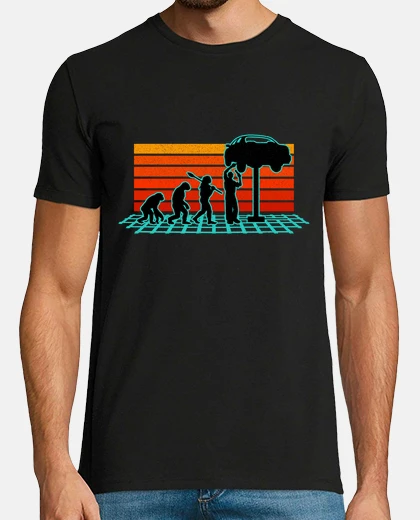 Tee-shirt évolution de la mécanique garage atelier voitures moteur motos