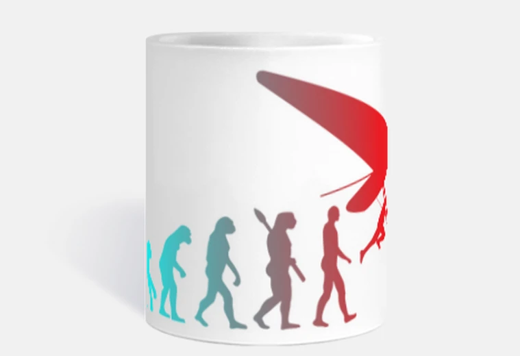 Cup evolution hang glider coffee tea mug