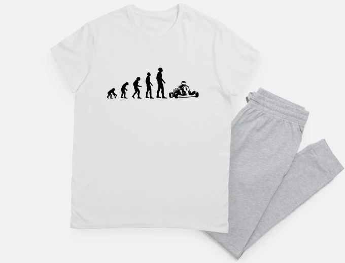 Pyjama evolution karting man humor kart