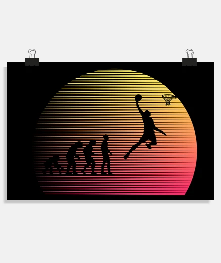 Poster evolution of mankind basketball poster