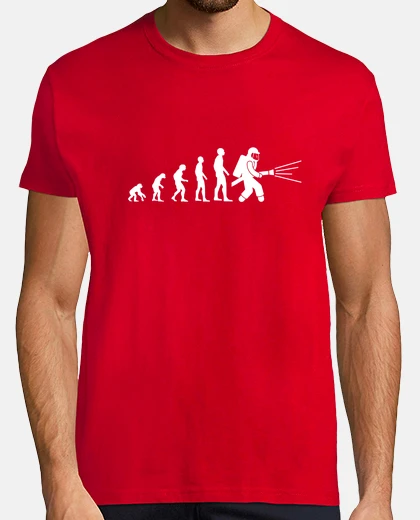 Tee-shirt evolution pompier humour pompier