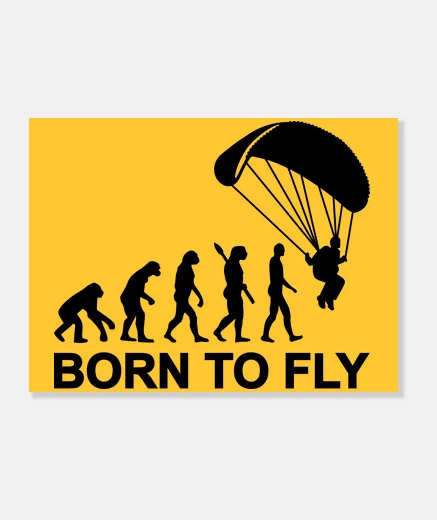 Lienzo Evolution Skydiving born to fly