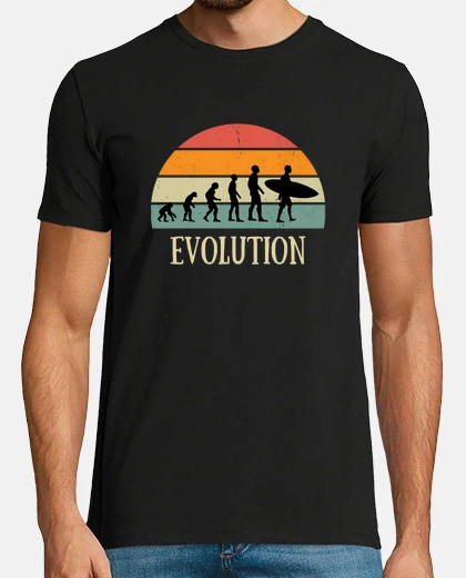 Tee-shirt evolution surf homme humour surfeur