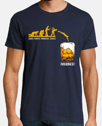 T-shirt evolution week friday humor beer beer party alcohol